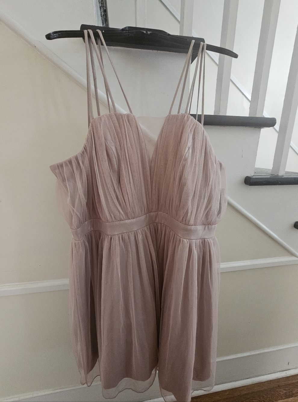 City Studio Pale Pink Mini Chiffon Spaghetti-Strap Dress